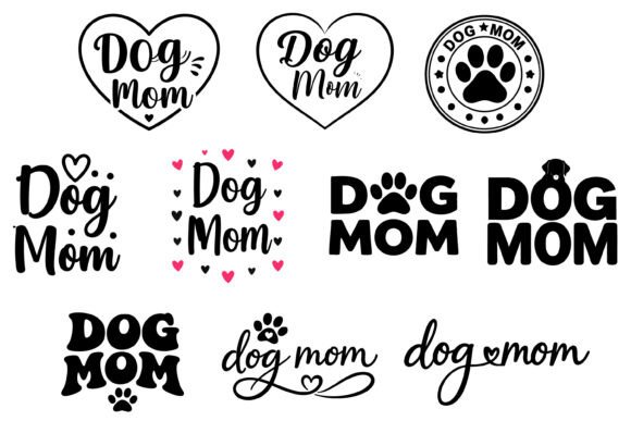 Dog Mom Quote Silhouette Svg Bundle Graphics & Illustrations
