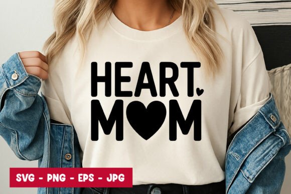 Heart Mom Quote Typography SVG PNG Graphics & Illustrations Review