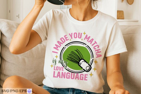 Matcha Whisk Love Quote PNG SVG Design for Graphics