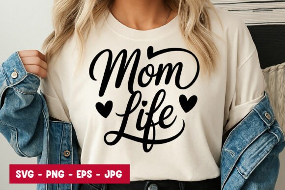 Mom Life Quote Typography SVG PNG for Graphics and Illustrations
